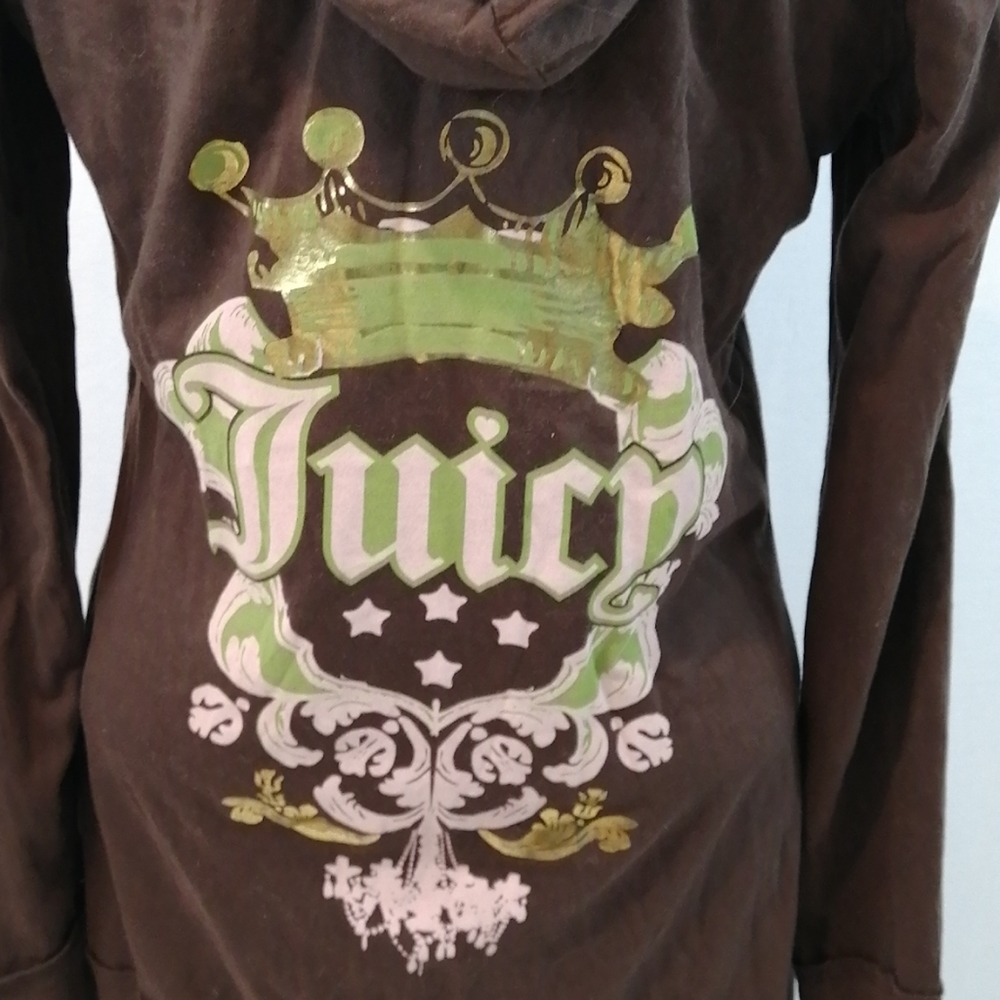 Juicy Couture Brown Long Sleeve Cotton Hoodie With Logo Medium - Picture 5 of 13